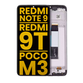 LCD mit Rahmen für Xiaomi Redmi Note 9 4G/9T/Poco M3/9 Power Refurb alle Farben
