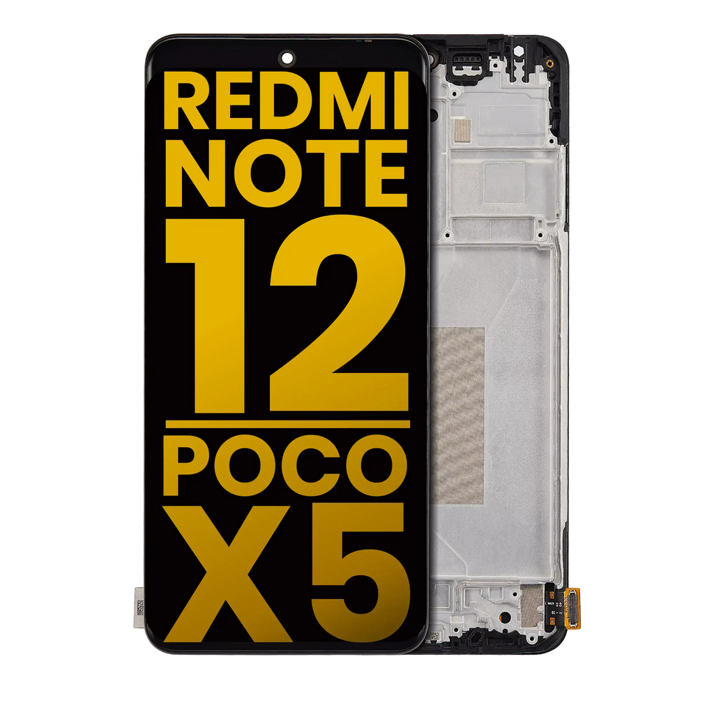 OLED Display with Frame for Xiaomi Redmi Note 12 5G / Poco X5 (Refurbished) (All Colors)