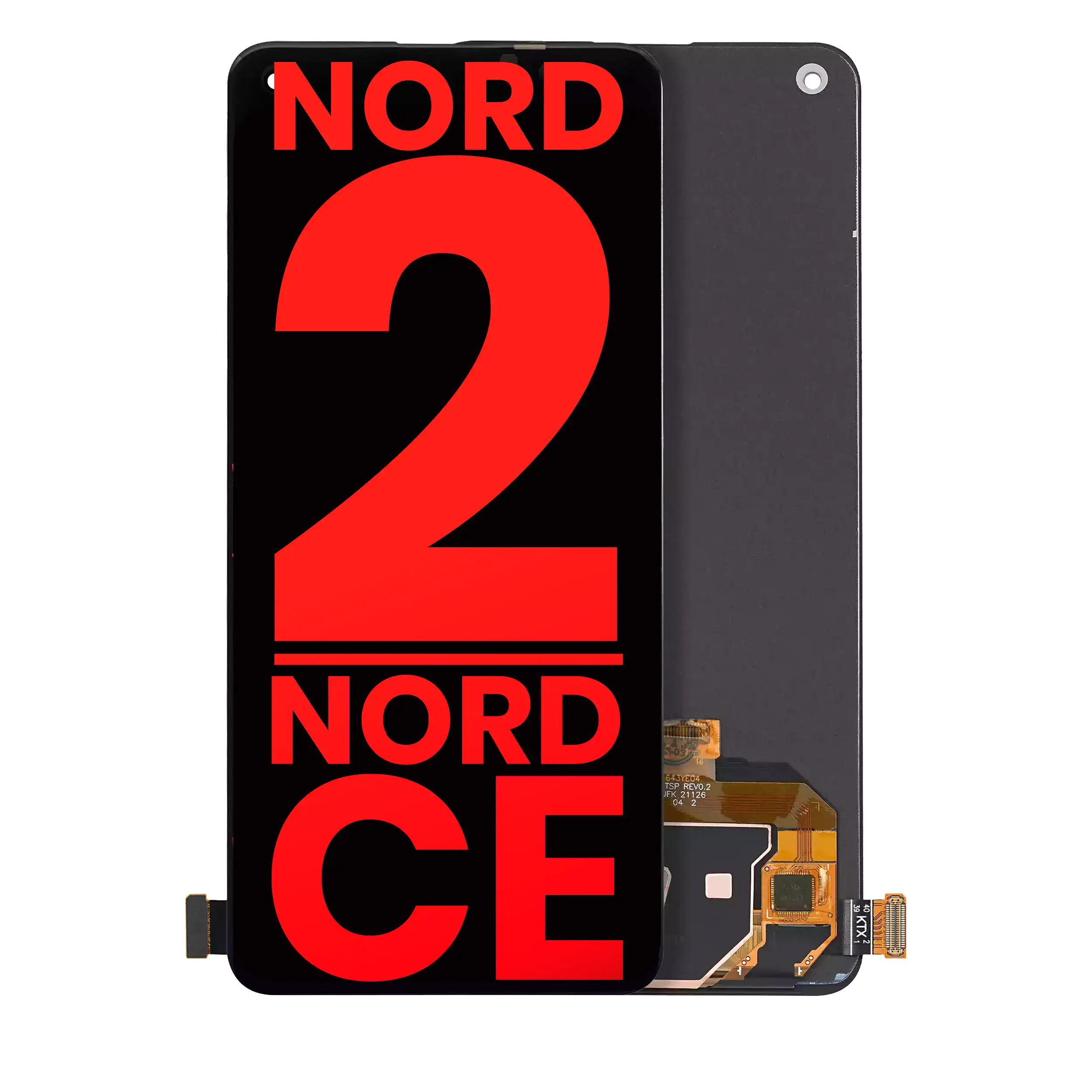 OLED-Display ohne Rahmen für OnePlus Nord 2 5G/Nord CE 5G Aftermarket Plus