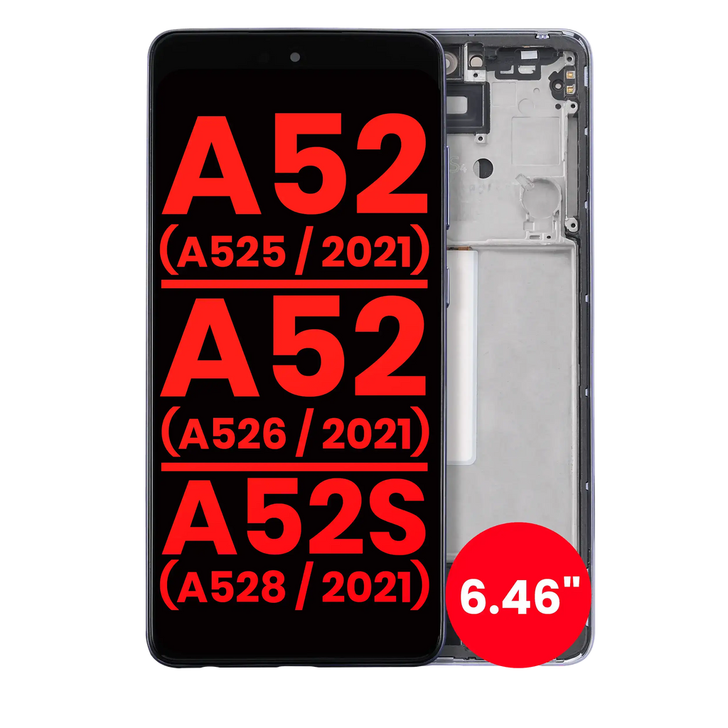 OLED Display with Frame for Samsung Galaxy A52 4G/5G/A52S (A525/A526/A528, 2021) 6.46 inch Aftermarket Plus - Awesome Purple