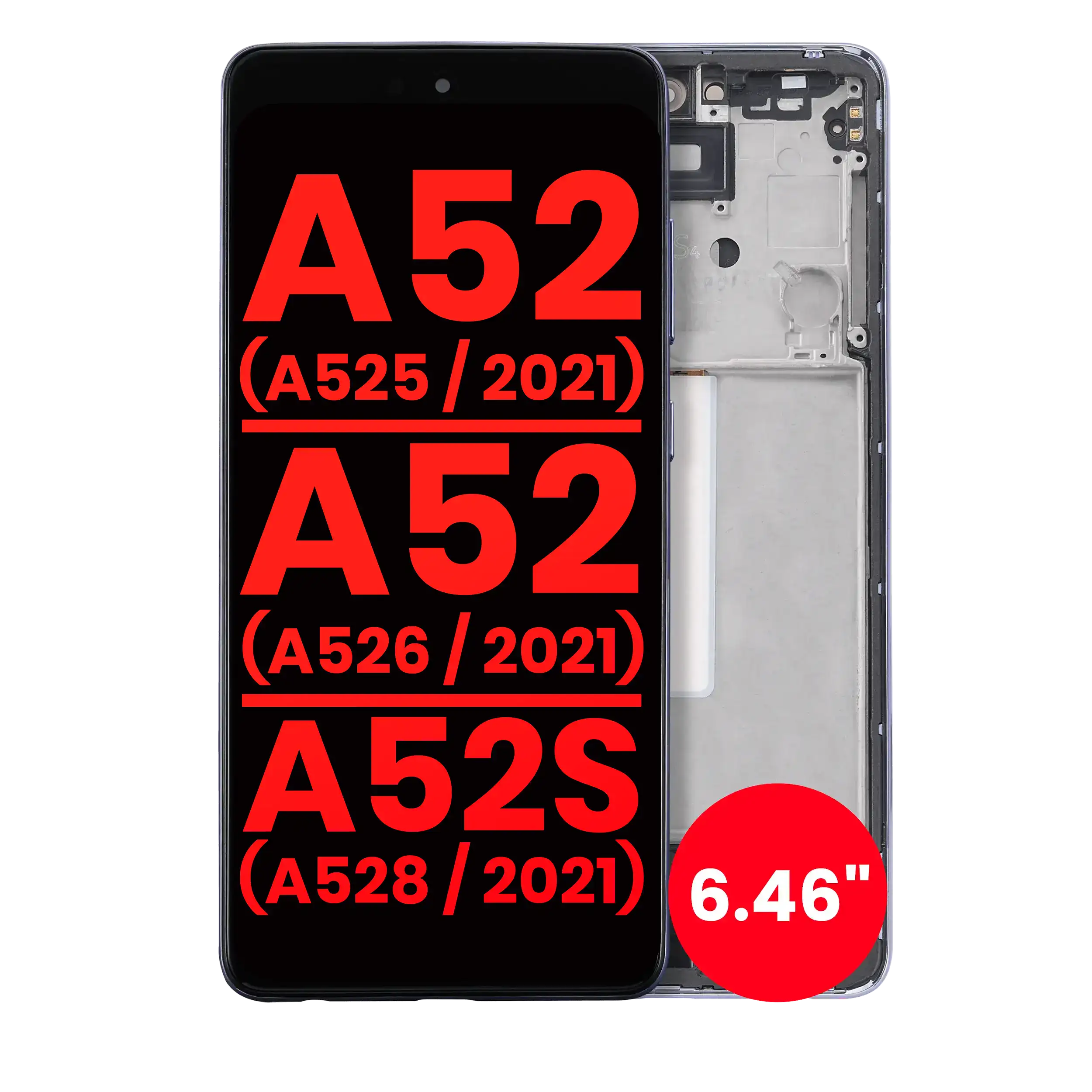 OLED Display with Frame for Samsung Galaxy A52 4G/5G/A52S (A525/A526/A528, 2021) 6.46 inch Aftermarket Plus - Awesome Purple
