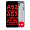 OLED m. Rahmen Samsung Galaxy A52/A52s Awesome Blue Aftermarket Plus