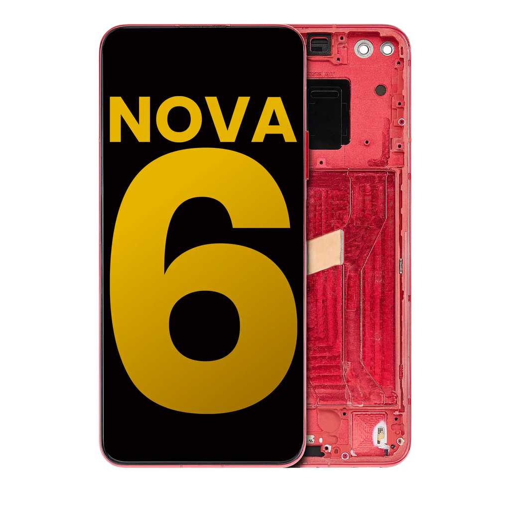 LCD Display with Frame for Huawei Nova 6 5G (Refurbished) (Red)