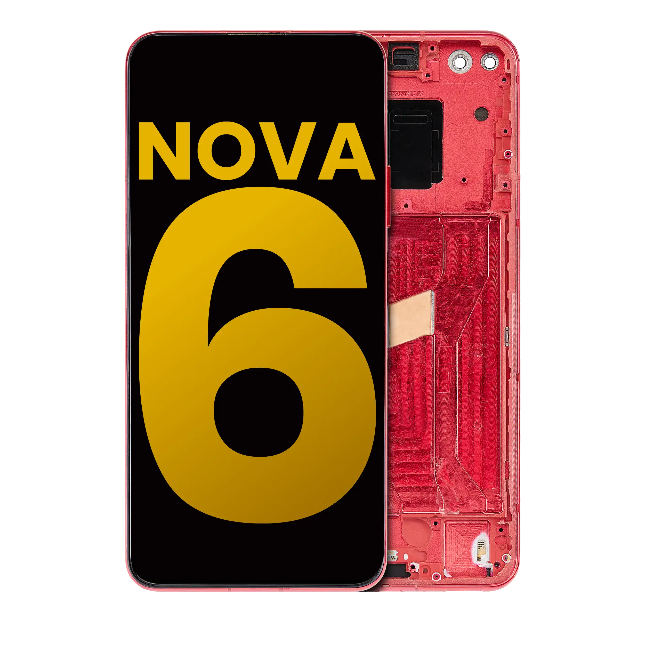 LCD Display with Frame for Huawei Nova 6 5G (Refurbished) (Red)