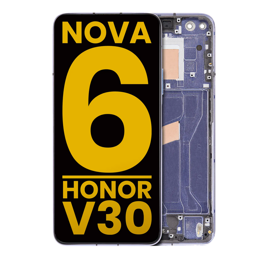 LCD-Display mit Rahmen für Huawei Nova 6 5G / Honor V30 (Refurbished) (Provence)