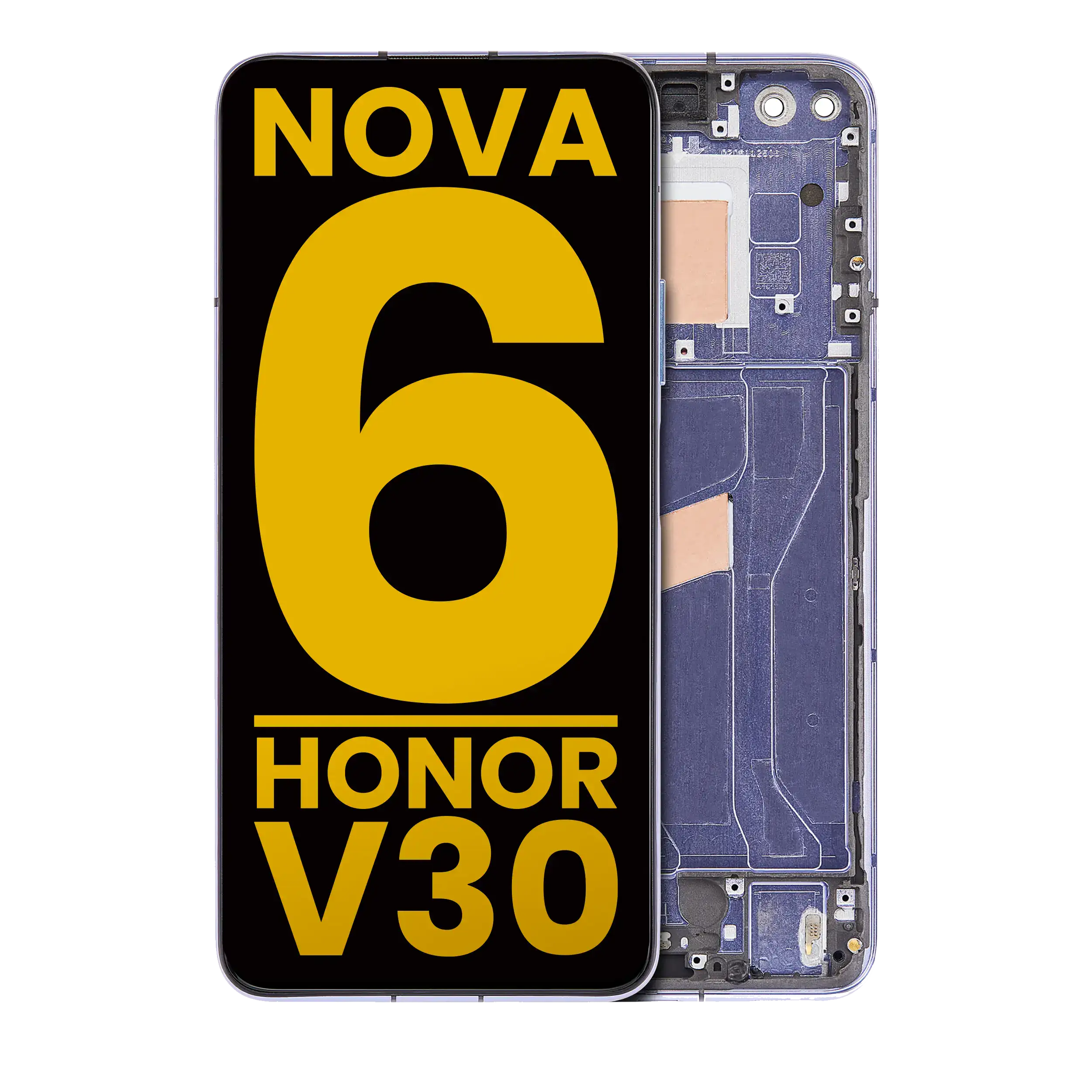 LCD-Display mit Rahmen für Huawei Nova 6 5G / Honor V30 (Refurbished) (Provence)