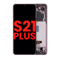 OLED-Display mit Rahmen für Samsung Galaxy S21 Plus 5G (Aftermarket Plus) (Phantom Violet / Pink / Gold)