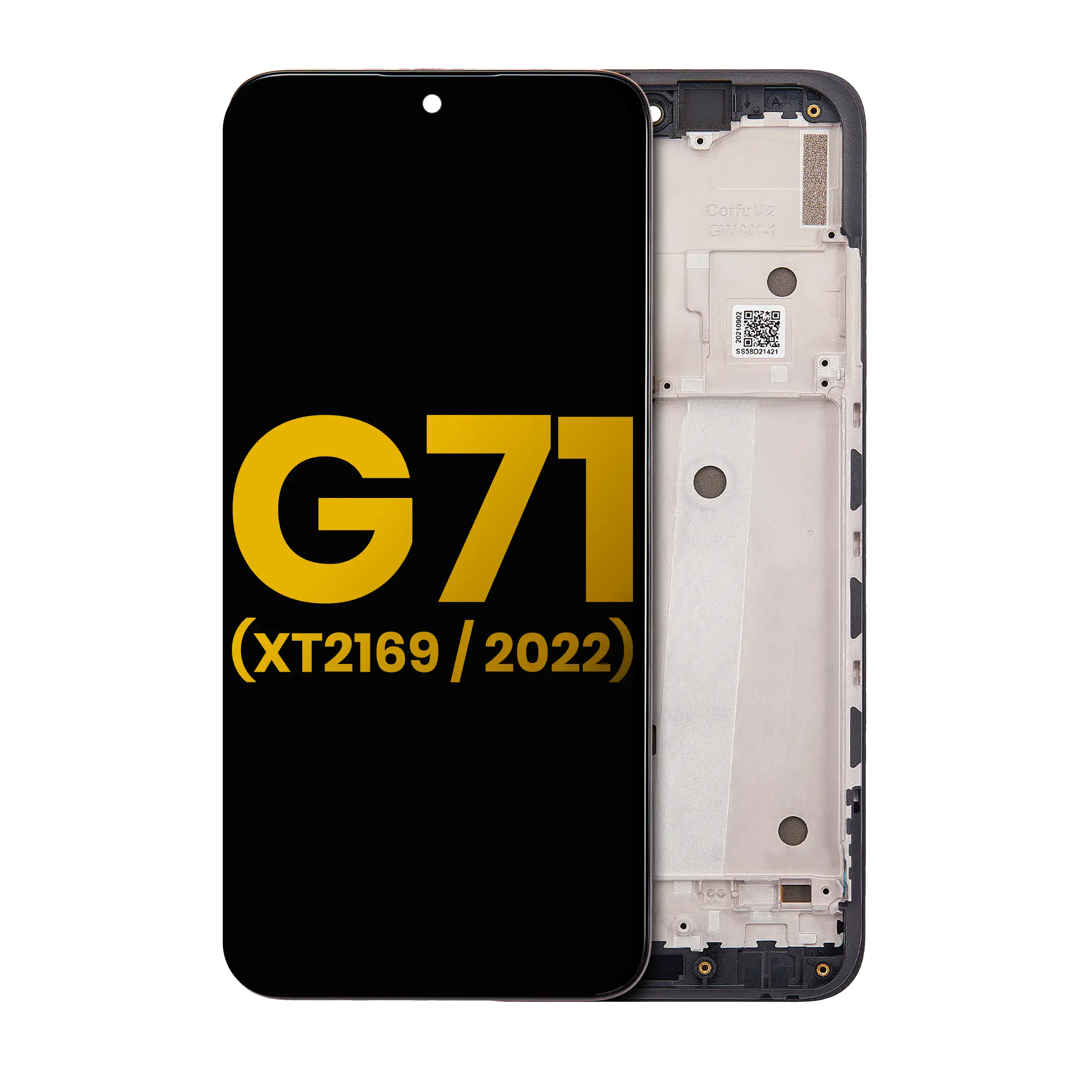 OLED-Display mit Rahmen für Motorola Moto G71 5G Refurbished Alle Farben