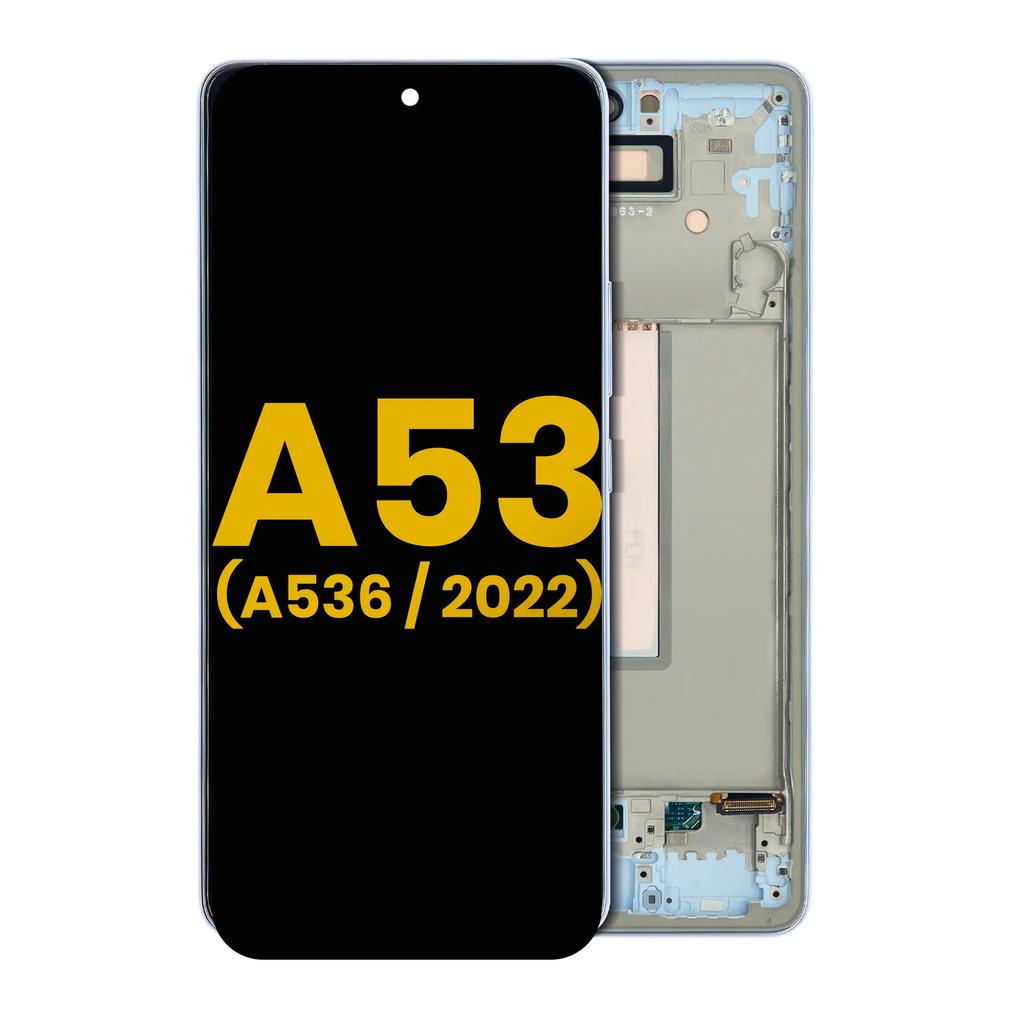 OLED-Display mit Rahmen für Samsung Galaxy A53 5G (Refurbished) (Blau)