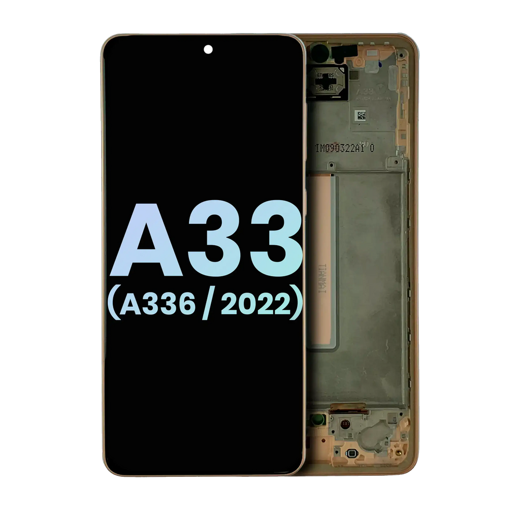 OLED-Display mit Rahmen Samsung A33 5G Service Pack Peach