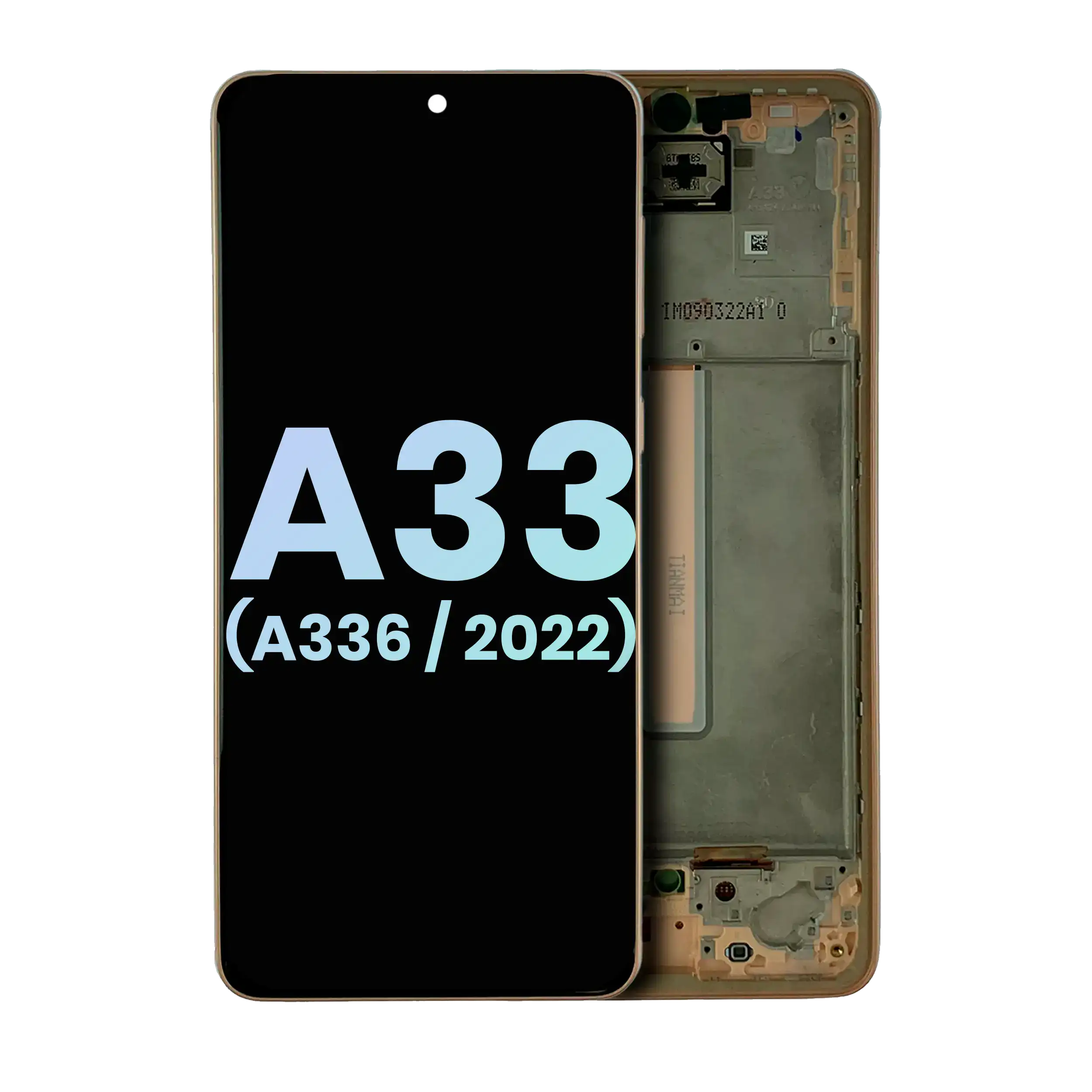 OLED-Display mit Rahmen Samsung A33 5G Service Pack Peach