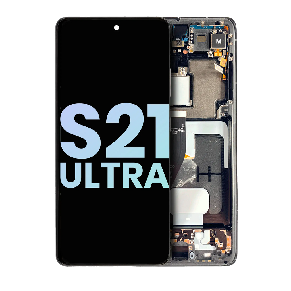 OLED-Display mit Rahmen Samsung S21 Ultra Service Pack Phantom Black