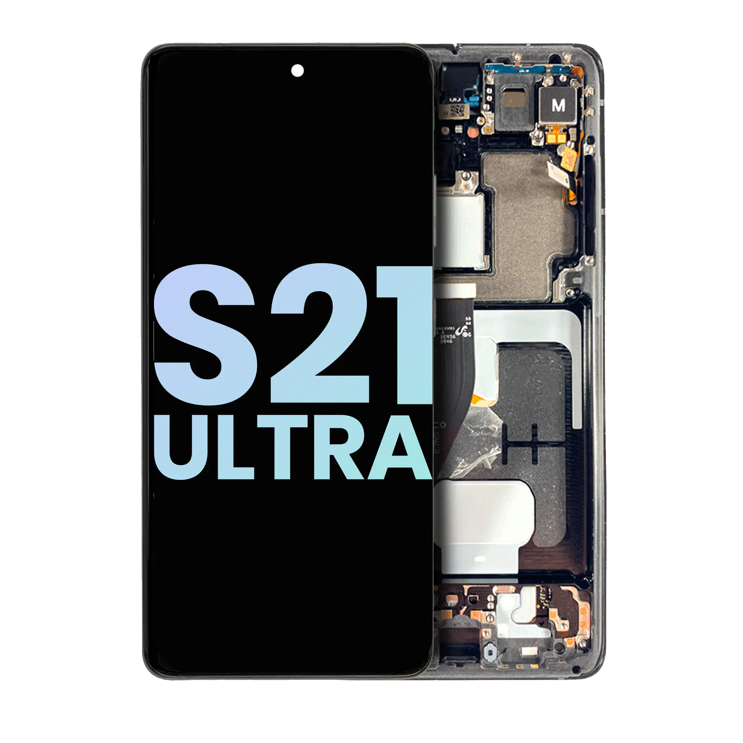 OLED-Display mit Rahmen Samsung S21 Ultra Service Pack Phantom Black