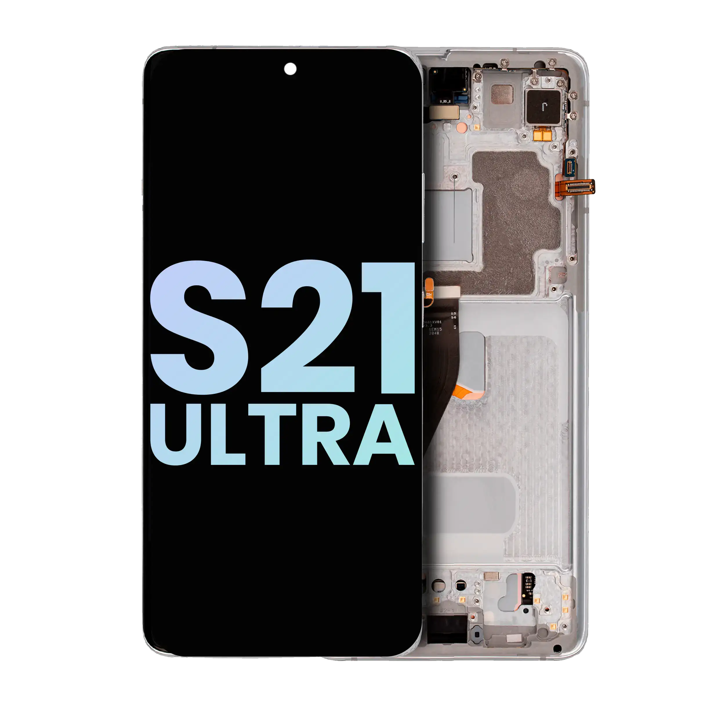 Complete OLED Display with Frame for Samsung Galaxy S21 Ultra 5G (Service Pack) (Phantom Silver)