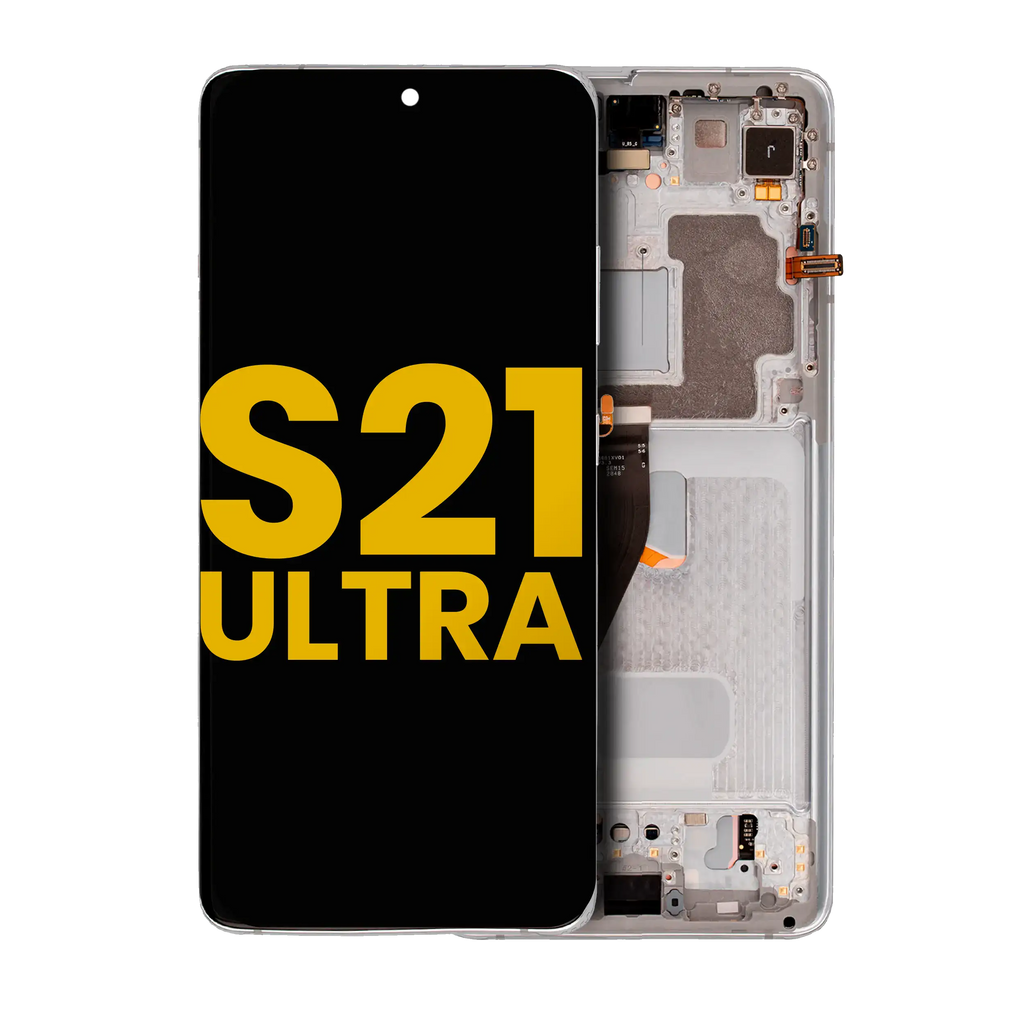 OLED-Display mit Rahmen für Samsung Galaxy S21 Ultra 5G (Refurb.) (Phantom Silve