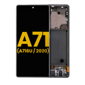 OLED-Display mit Rahmen für Samsung Galaxy A71 5G Refurbished Prism Cube Black