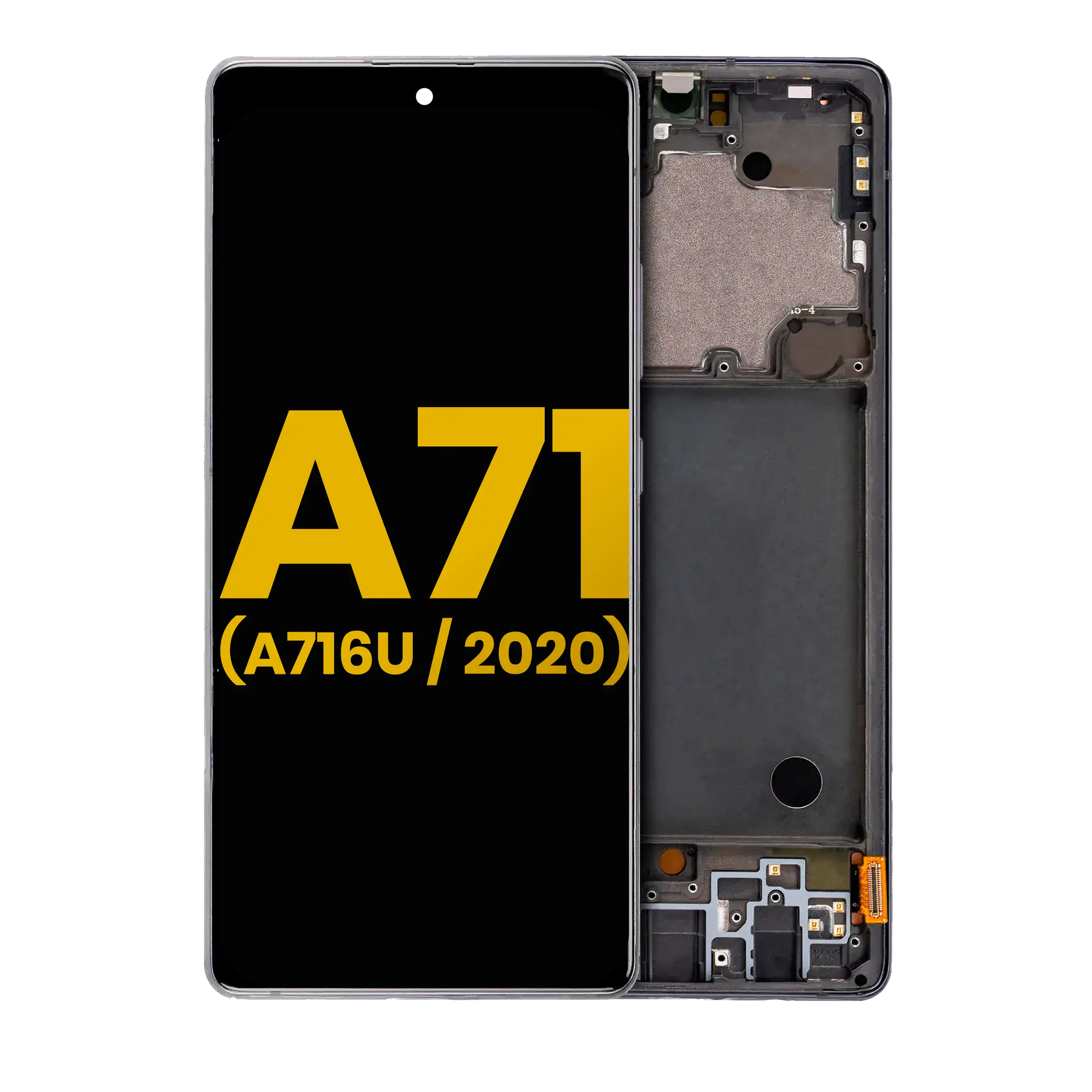 OLED-Display mit Rahmen für Samsung Galaxy A71 5G Refurbished Prism Cube Black