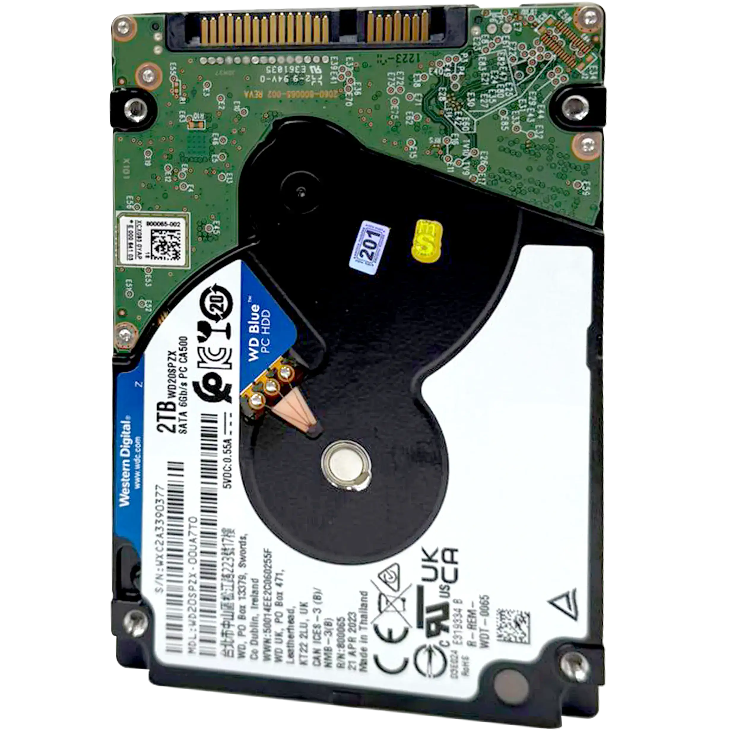 2TB WD Blue 2.5" HDD interne Festplatte - 5400 U/min (7mm) (Refurbished)