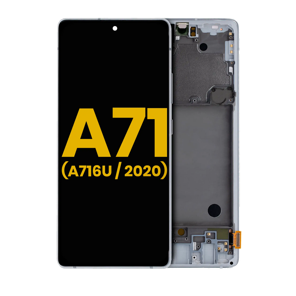 OLED-Display mit Rahmen Samsung Galaxy A71 5G Refurbished Silber