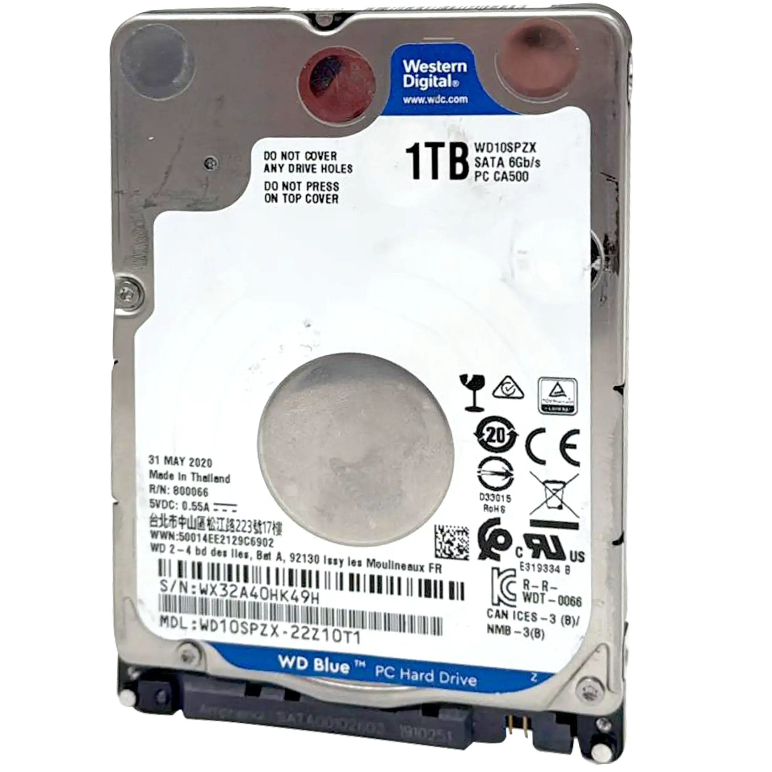 WD Blue 1TB 2.5-inch Internal Hard Drive 5400 RPM 7mm Refurbished