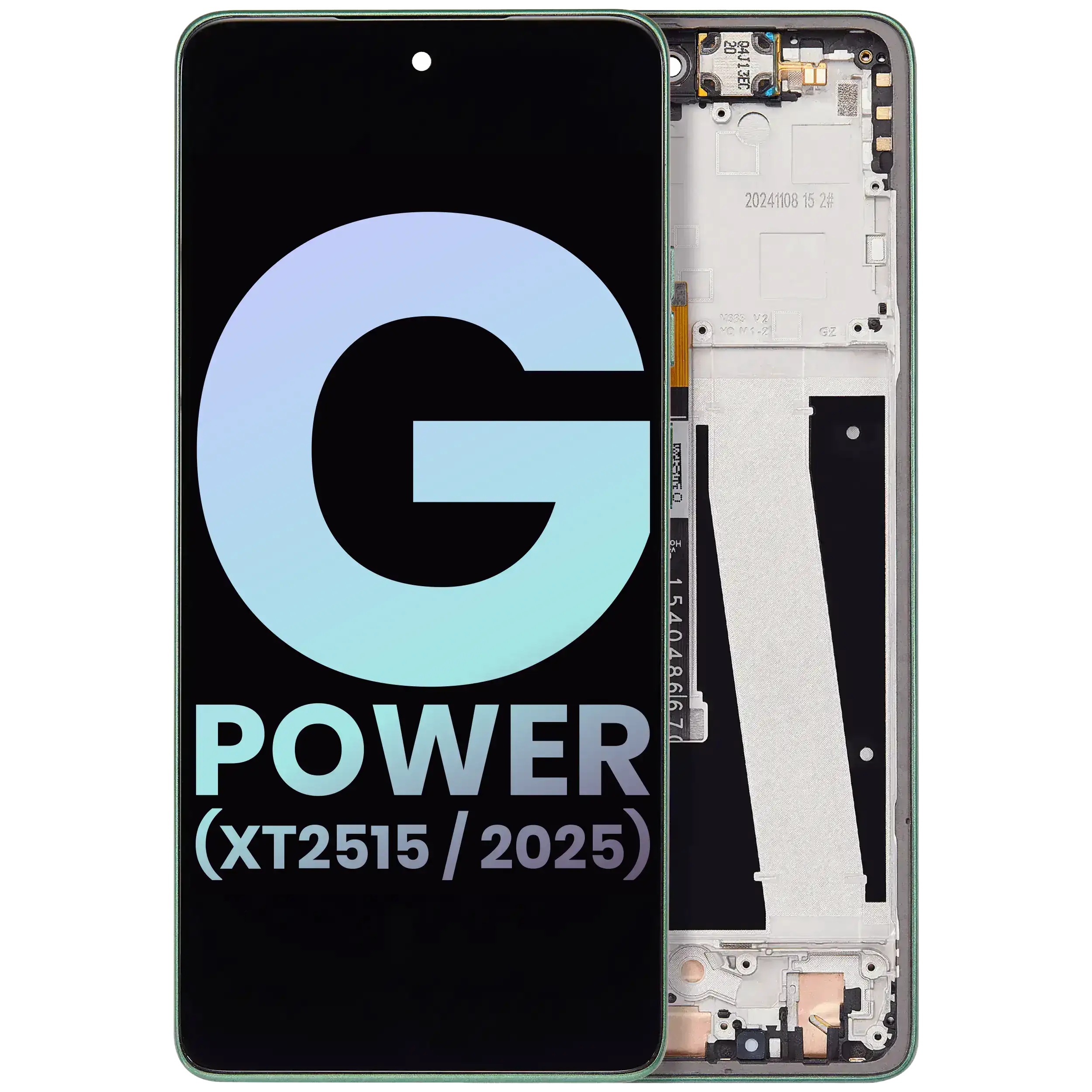 LCD Display with Frame for Motorola Moto G Power (XT2515 / 2025) (Original OEM) (Leaf Green)