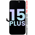 OLED display with pre-installed proximity sensor flex for iPhone 15 Plus (Service Pack)