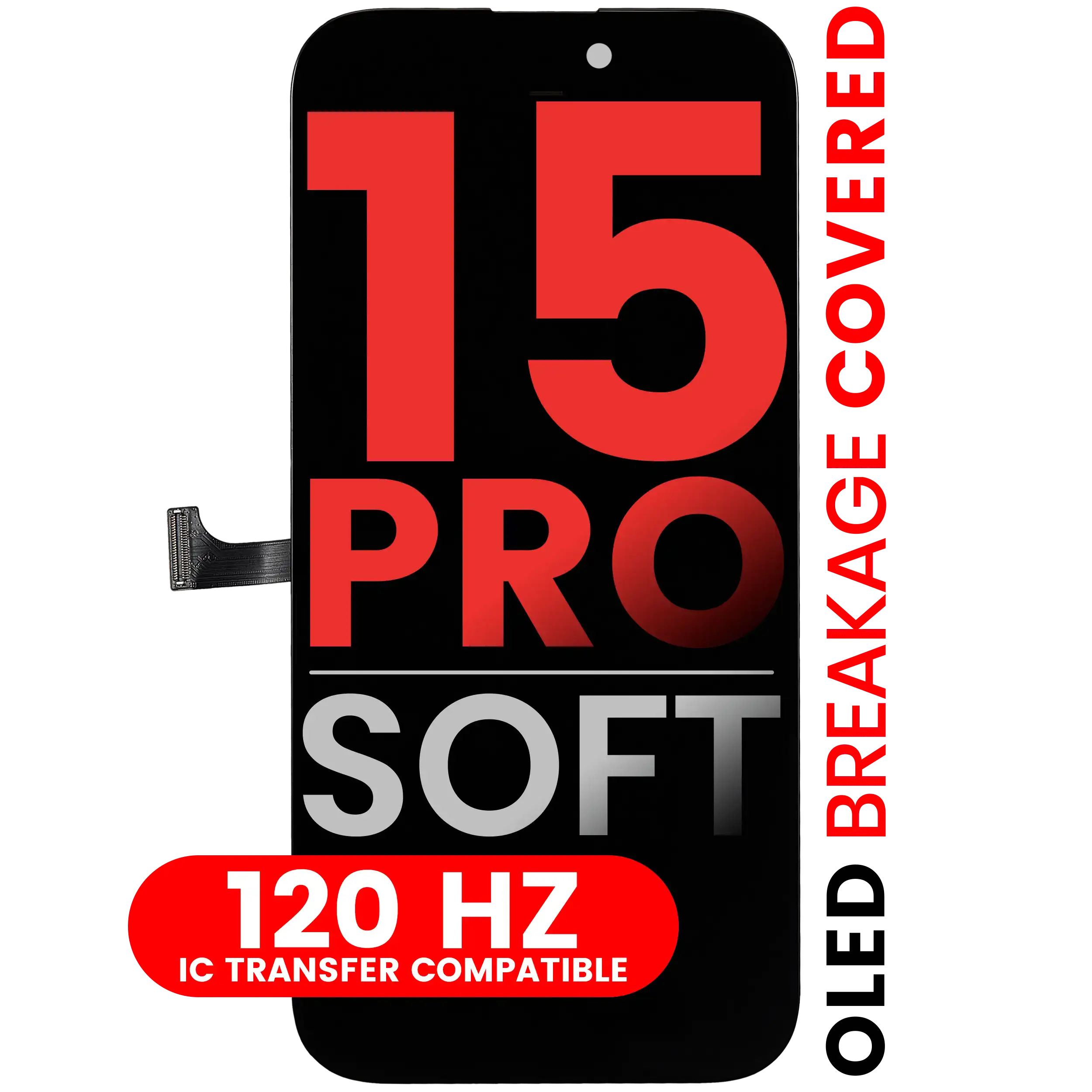 OLED Display for iPhone 15 Pro (Aftermarket Pro: XO7 Soft) (120Hz)
