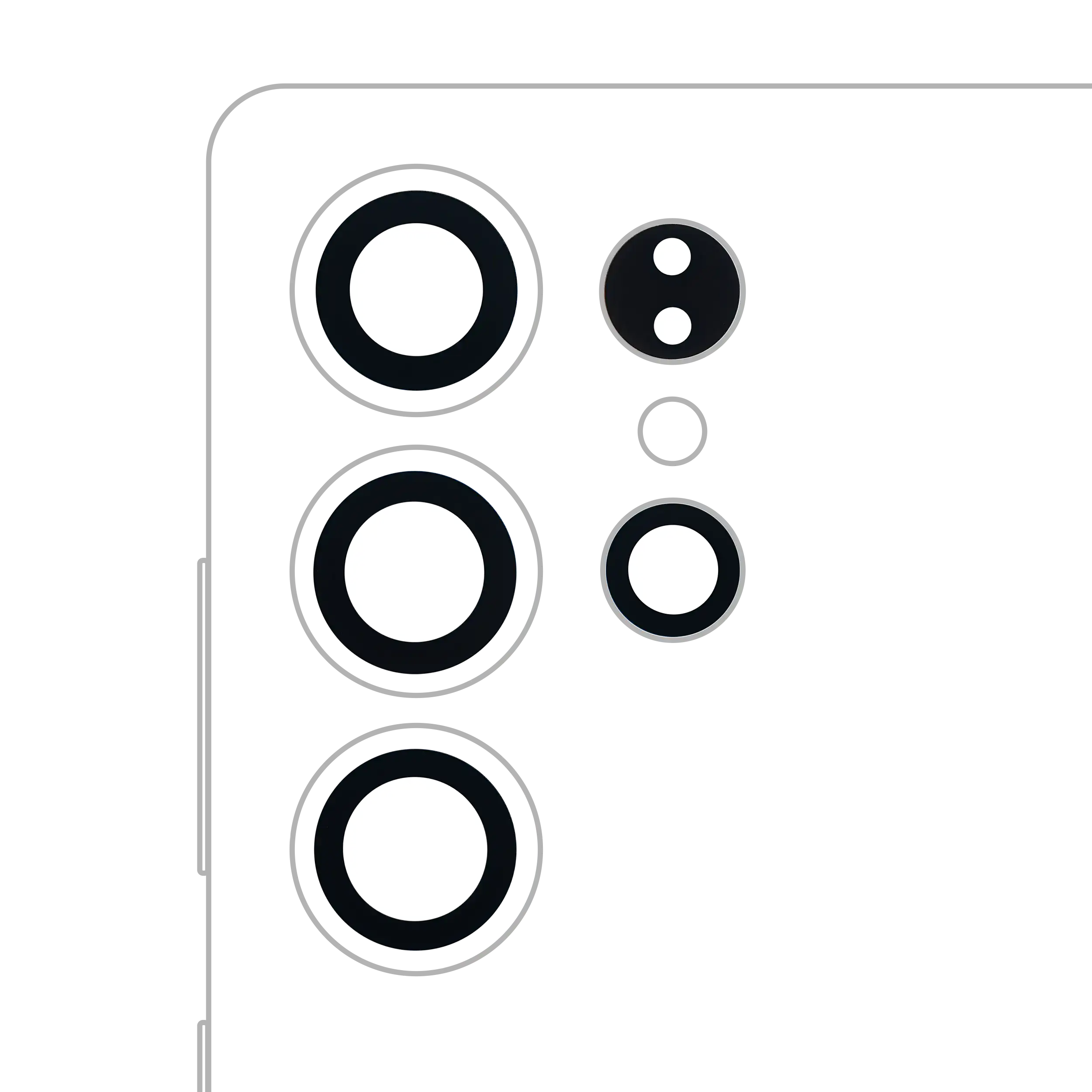 Rear Camera Lens Glass (only glass) with Adhesive for Samsung Galaxy S25 Ultra 5G (4 Piece Set) (All Colors)