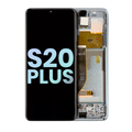 OLED-Display mit Rahmen für Samsung Galaxy S20 Plus 5G (Svc Pack) (Cloud White)