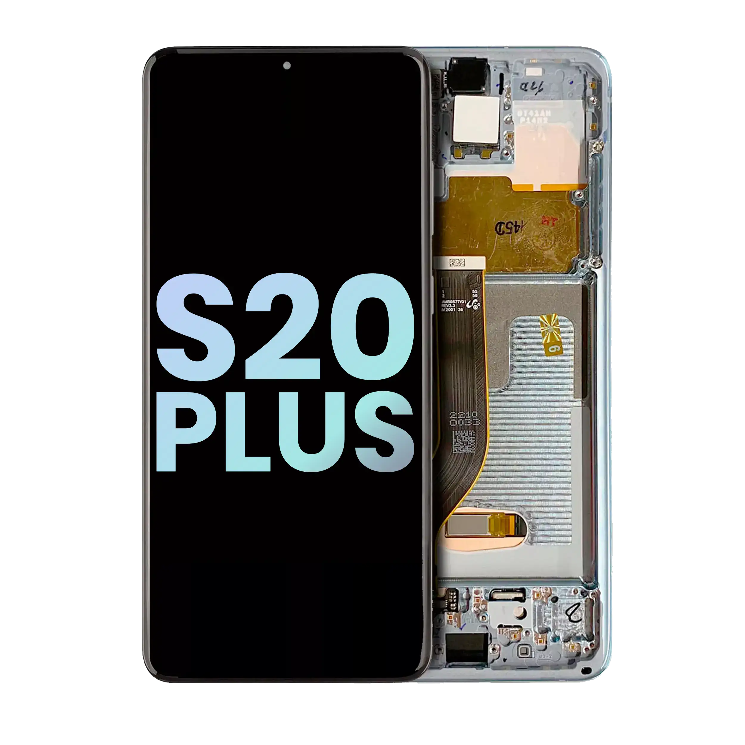 OLED-Display mit Rahmen für Samsung Galaxy S20 Plus 5G (Svc Pack) (Cloud White)