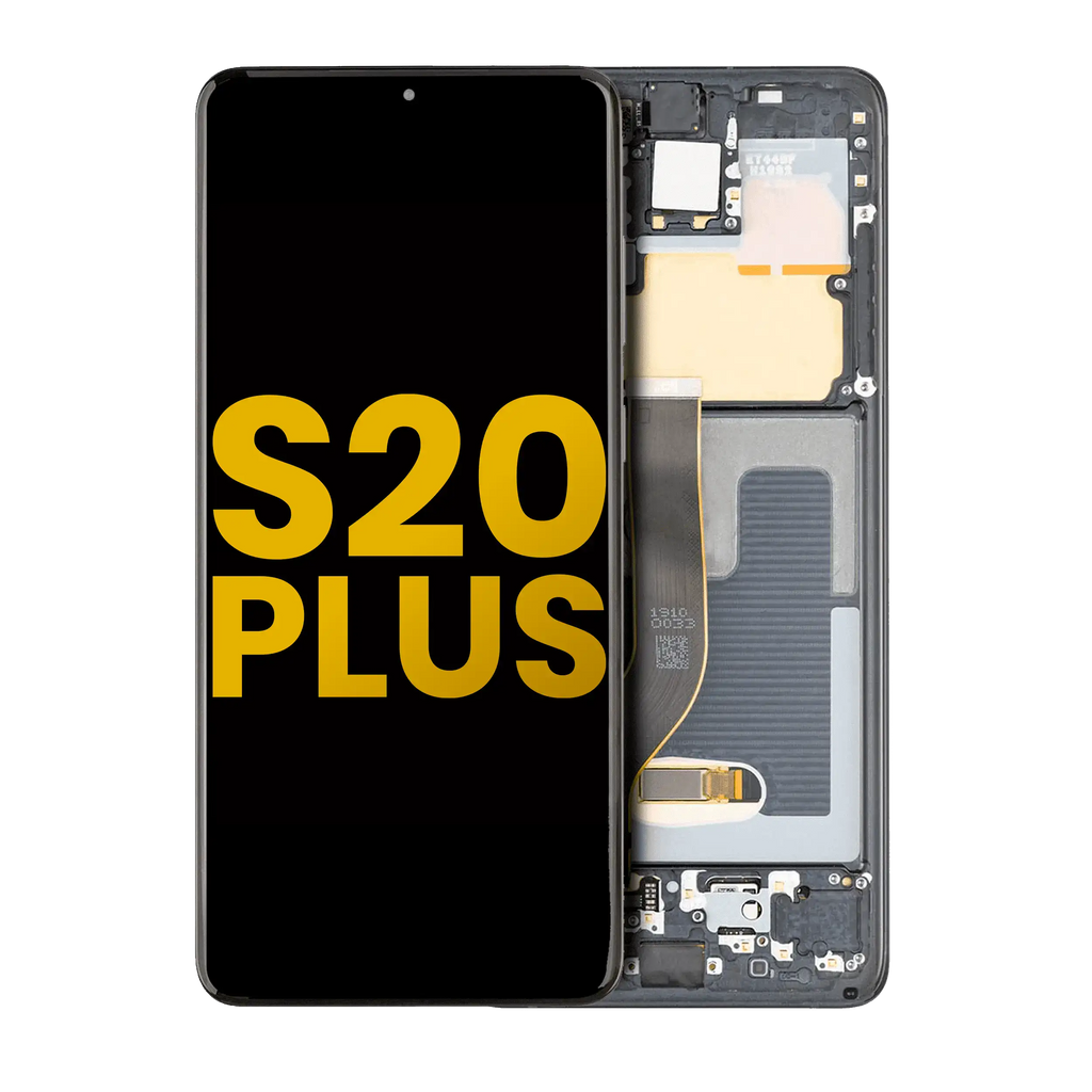 OLED-Display mit Rahmen für Samsung Galaxy S20 Plus 5G Refurbished Cosmic Black