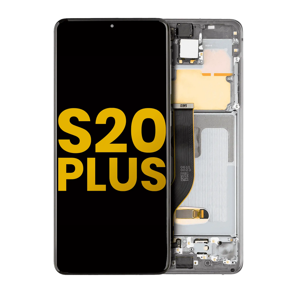 OLED-Display mit Rahmen für Samsung Galaxy S20 Plus Refurbished Cosmic Gray