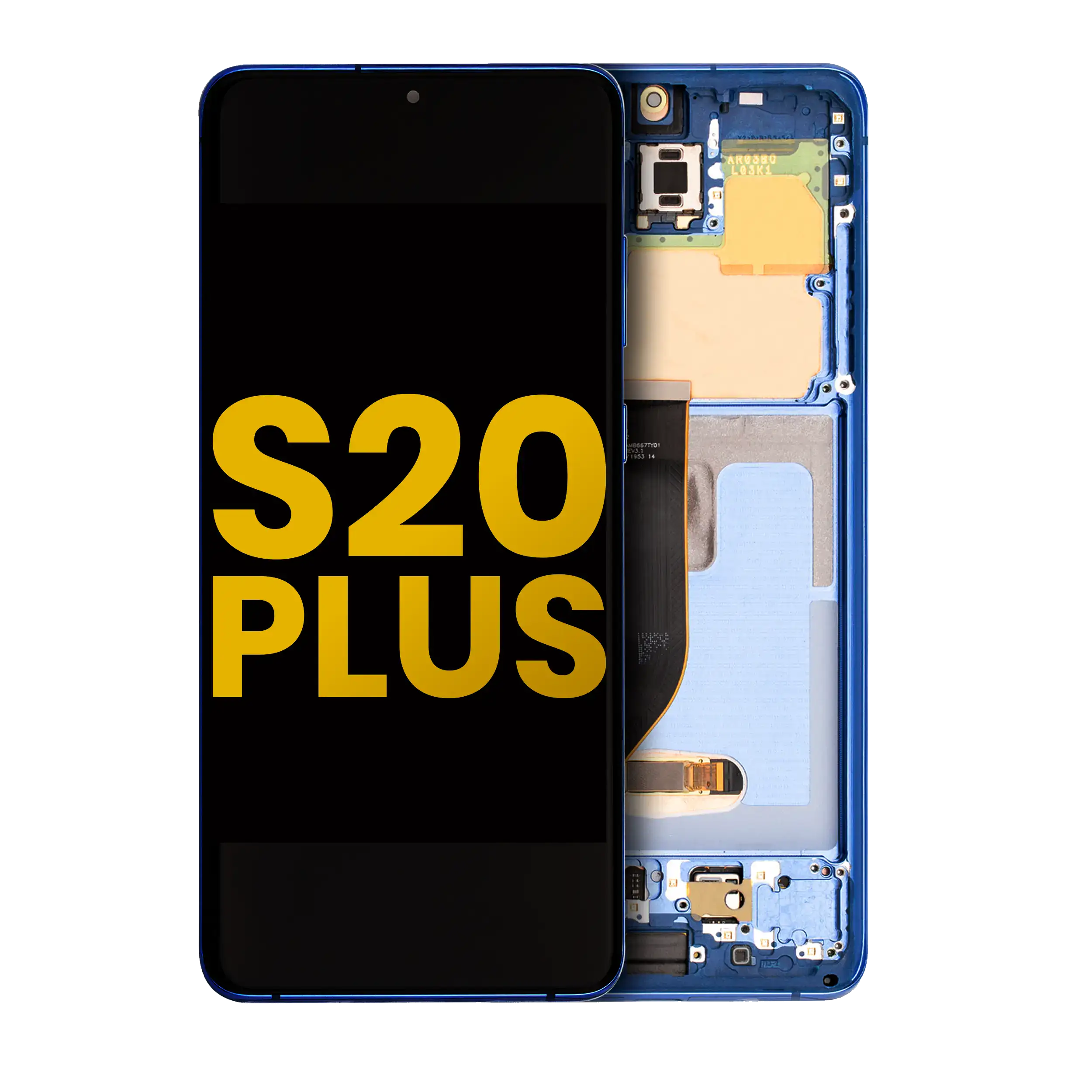 OLED-Display mit Rahmen für Samsung Galaxy S20 Plus 5G (Refurbished) (Aura Blue)