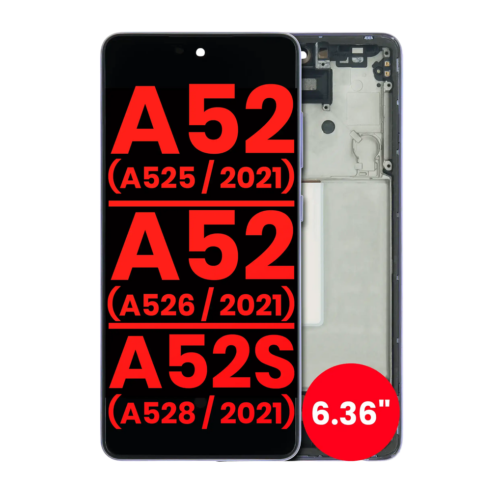 OLED Display with Frame for Samsung Galaxy A52 4G (A525/2021) / A52 5G (A526/2021) / A52S 5G (A528/2021) (6.36") (Aftermarket Plus) (Awesome Violet)