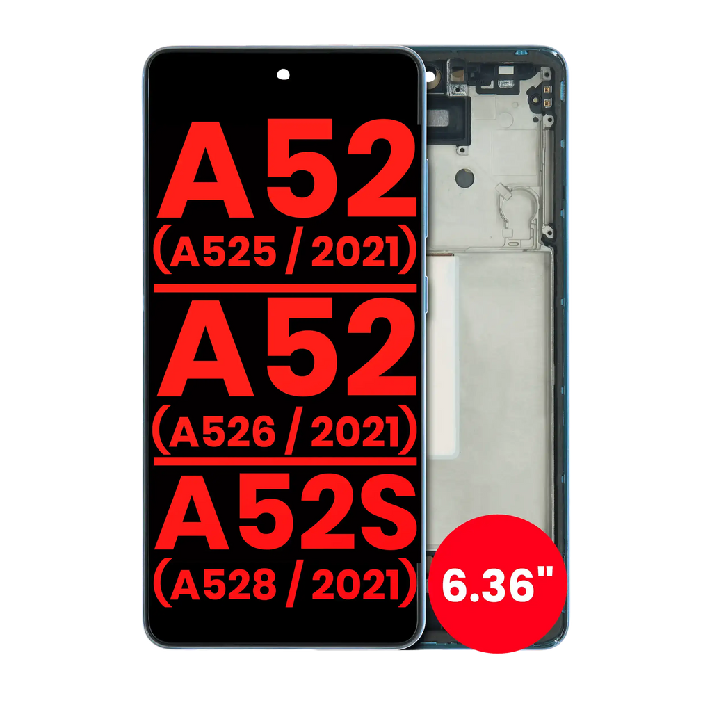 OLED Display with Frame for Samsung Galaxy A52 4G (A525 / 2021) / A52 5G (A526 / 2021) / A52S 5G (A528 / 2021) (6.36") (Aftermarket Plus) (Awesome Blue)
