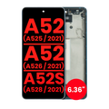 OLED-Display mit Rahmen für Samsung A52 (4G/5G/A52s) Aftermarket Plus Blau