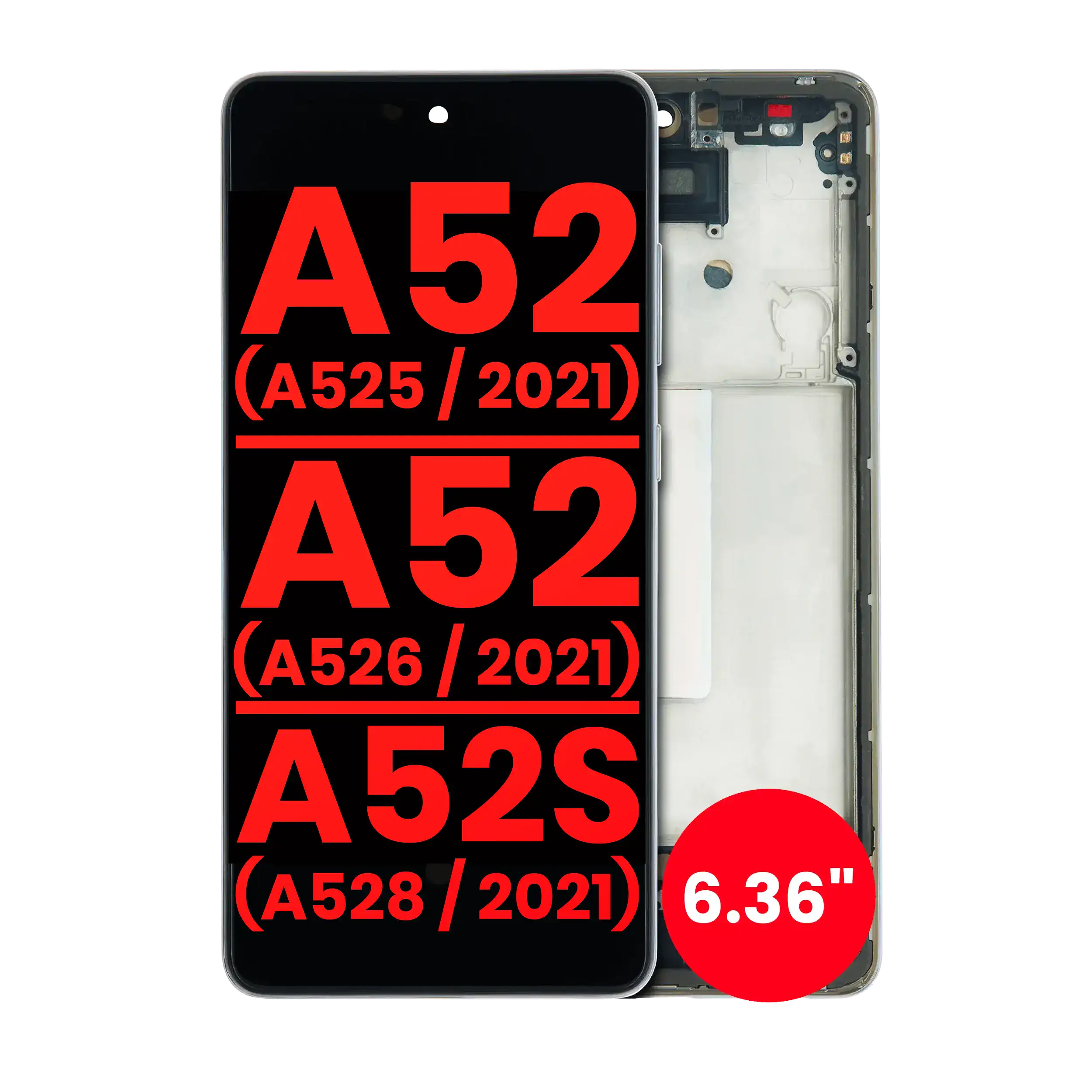 OLED-Display mit Rahmen Samsung Galaxy A52/A52S Weiß Premium
