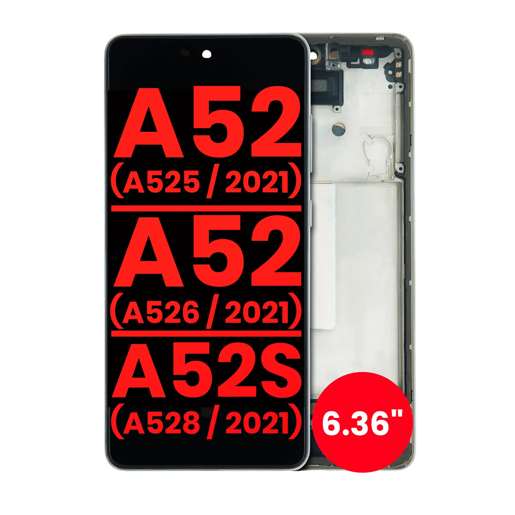 OLED-Display mit Rahmen Samsung Galaxy A52/A52S Weiß Premium