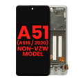 OLED-Display mit Rahmen für Samsung Galaxy A51 5G, Prism Cube White, Aftermarket