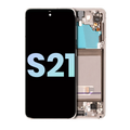OLED-Display mit Rahmen für Samsung Galaxy S21 5G (Service Pack) (Phantom White)