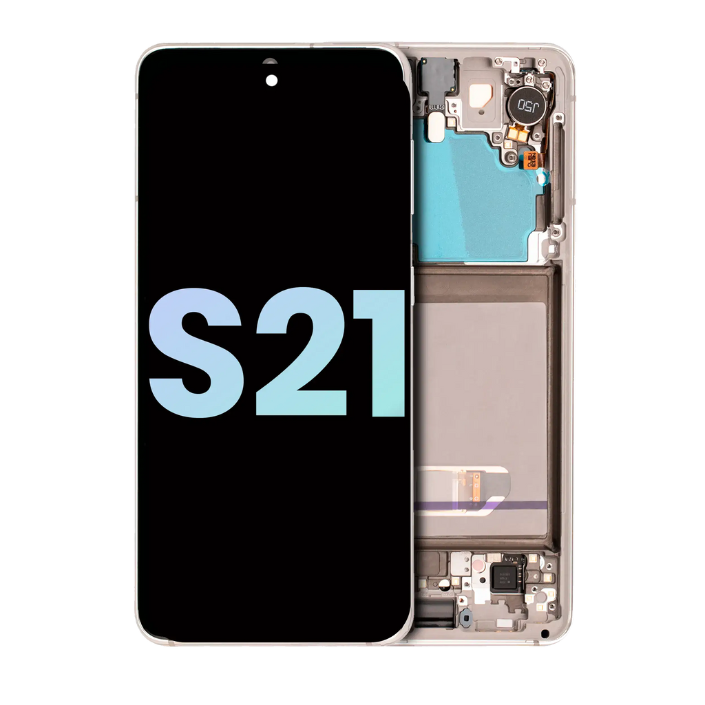 OLED-Display mit Rahmen für Samsung Galaxy S21 5G (Service Pack) (Phantom White)