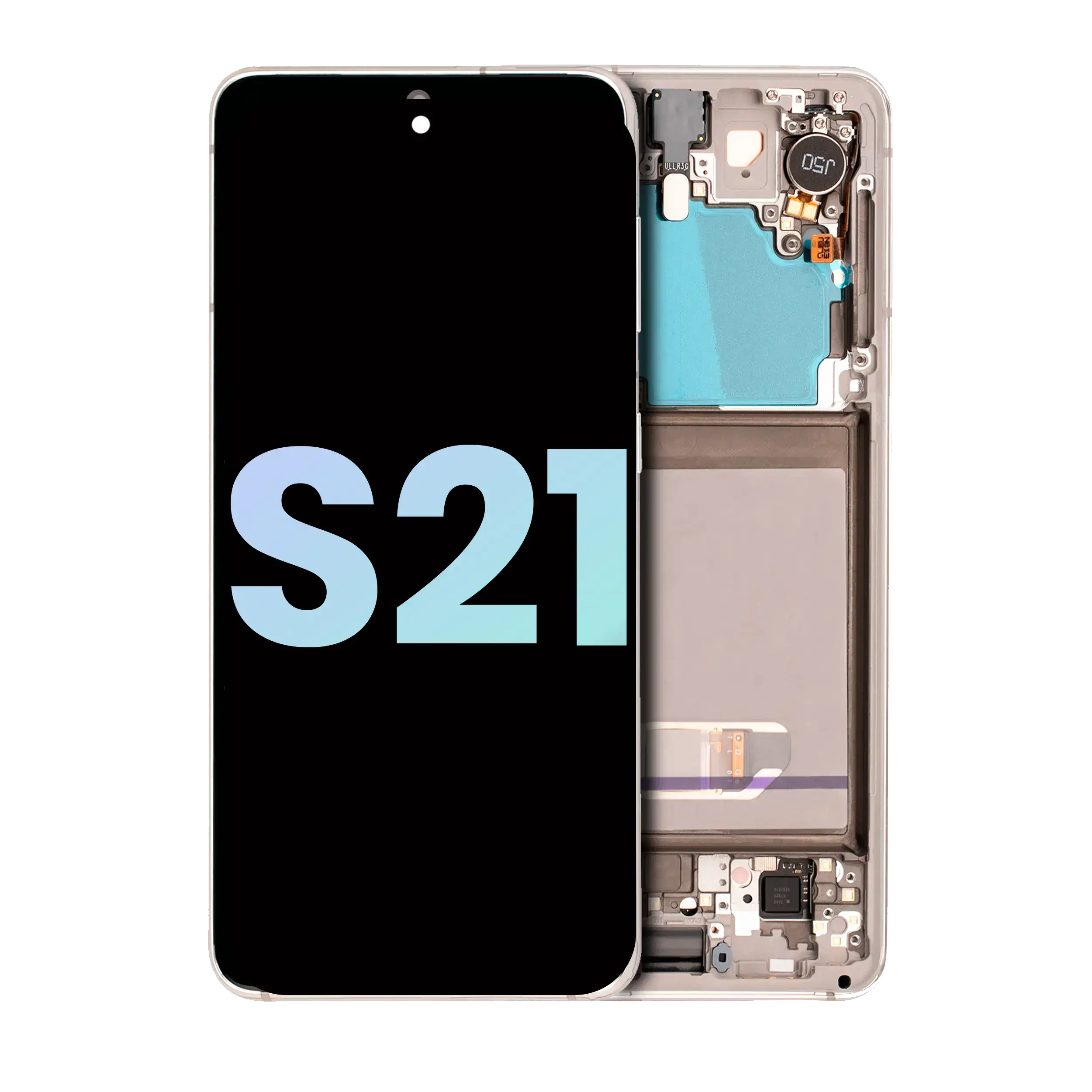 OLED-Display mit Rahmen für Samsung Galaxy S21 5G (Service Pack) (Phantom White)