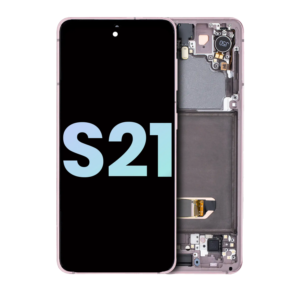 OLED-Display mit Rahmen für Samsung Galaxy S21 5G (Svc Pack) (Phantom Violet)