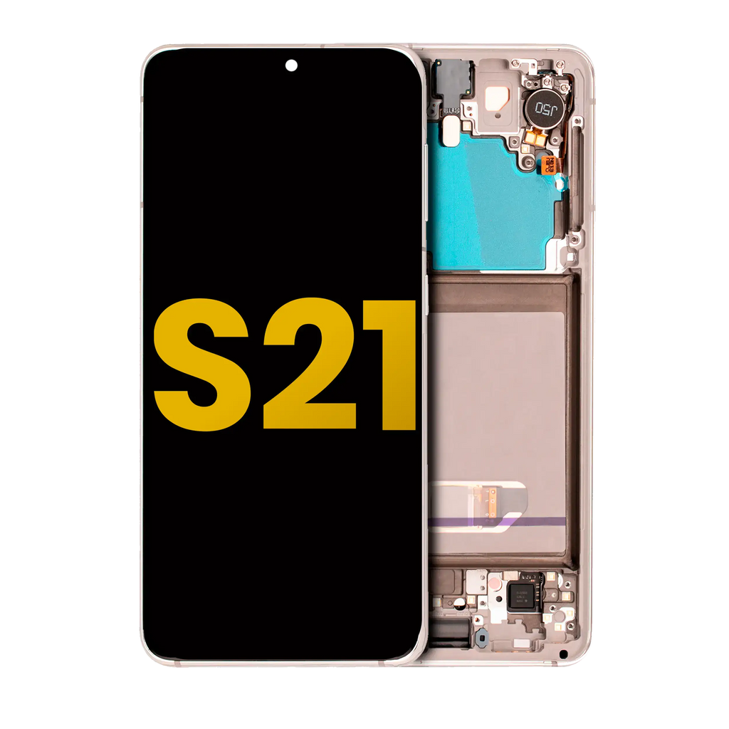 OLED-Display mit Rahmen für Samsung Galaxy S21 5G (Refurbished) (Phantom White)