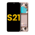 OLED-Display mit Rahmen für Samsung Galaxy S21 5G (Refurbished) (Phantom White)