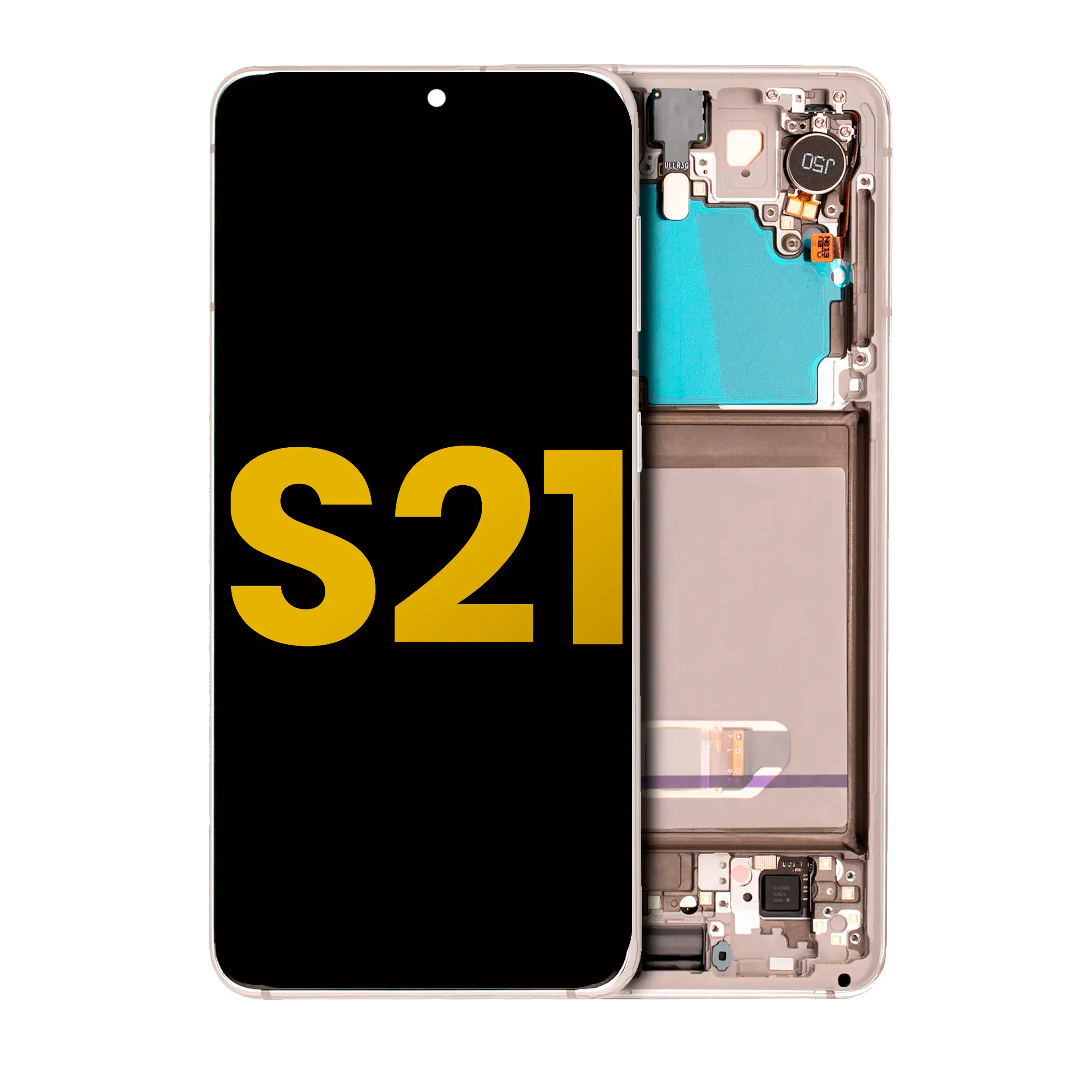 OLED-Display mit Rahmen für Samsung Galaxy S21 5G (Refurbished) (Phantom White)