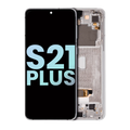 OLED-Display mit Rahmen für Samsung Galaxy S21 Plus Service Pack Phantom Silver