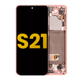 OLED-Display mit Rahmen für Samsung Galaxy S21 5G (Refurbished) (Phantom Pink)