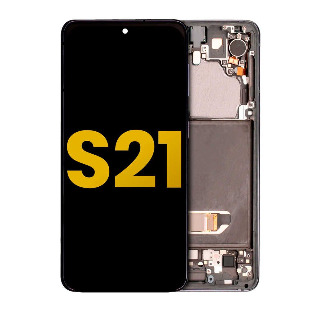OLED-Display mit Rahmen für Samsung Galaxy S21 5G (Wiederaufbereitet, Phantom Gr