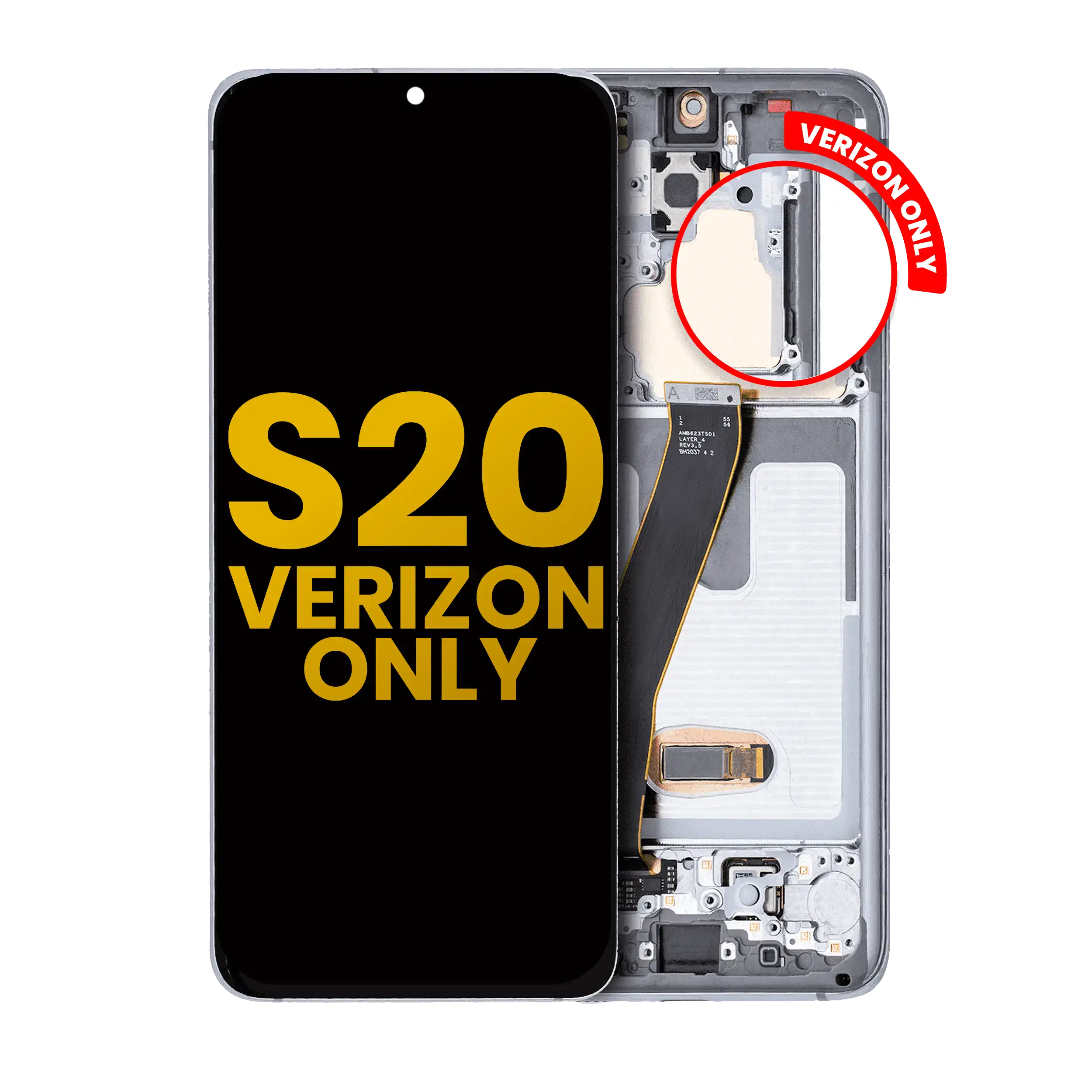 OLED-Display mit Rahmen für Samsung Galaxy S20 Cloud White Refurbished